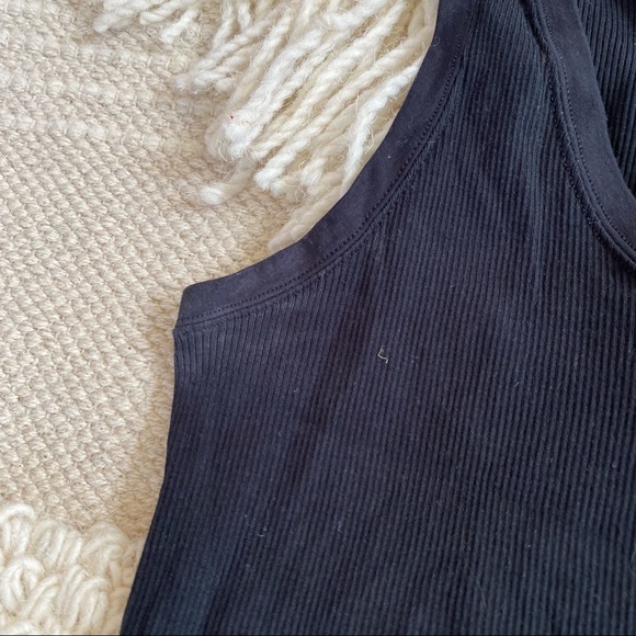 HANRO black ribbed scoopneck tank top M - Picture 5 of 10